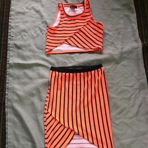 2 piece top and skirt